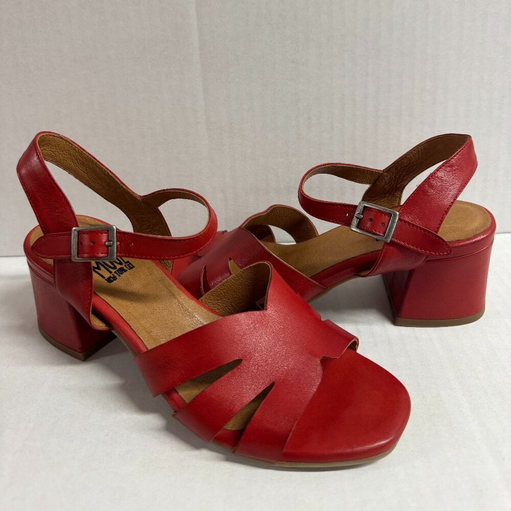 Miz Mooz Red Leather Slingback Sandals